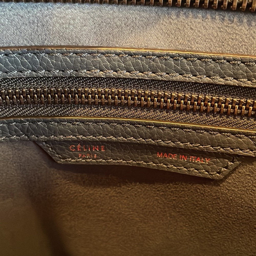 Authentic Celine navy blue mini luggage tote bag - Picture 11 of 15